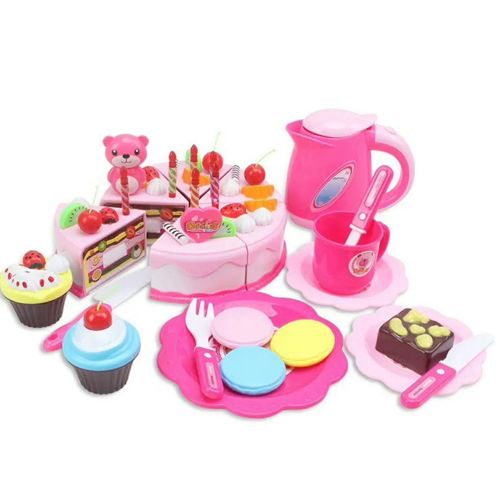 

DIY Cake Toys Kitchen Food Simulation Cutting Fruit Birthday Cake Toys For Kid Educational Gift Hand-brain Coordination
