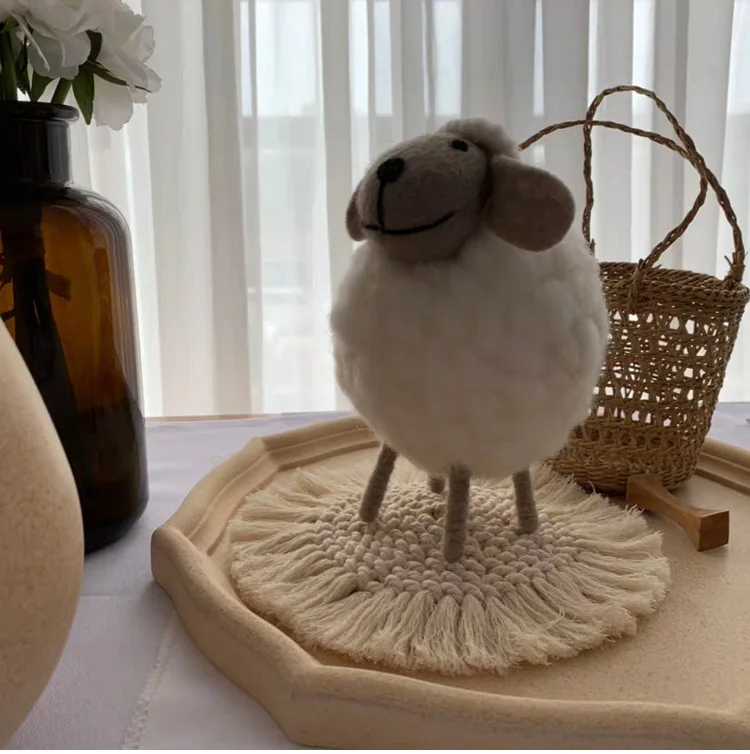 Производители хлопковой веревки изоляция чайных подставок с кисточками ручная