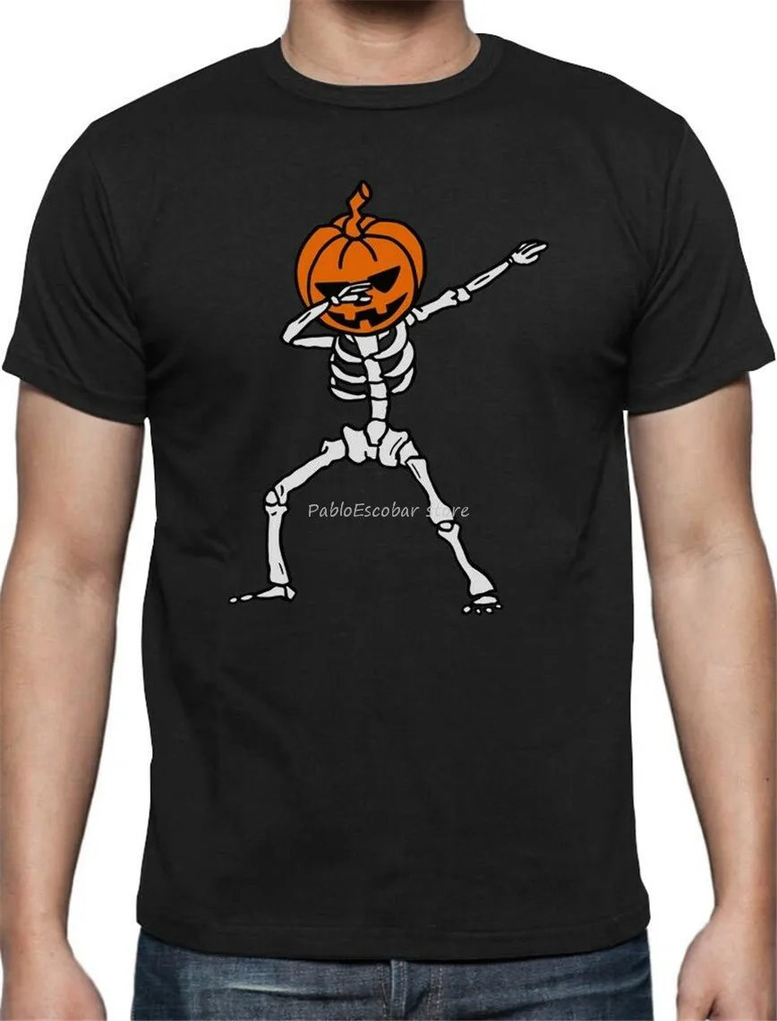 Мужская футболка бесплатная доставка для Хэллоуина Dab Jack O' фонарь со скелетом