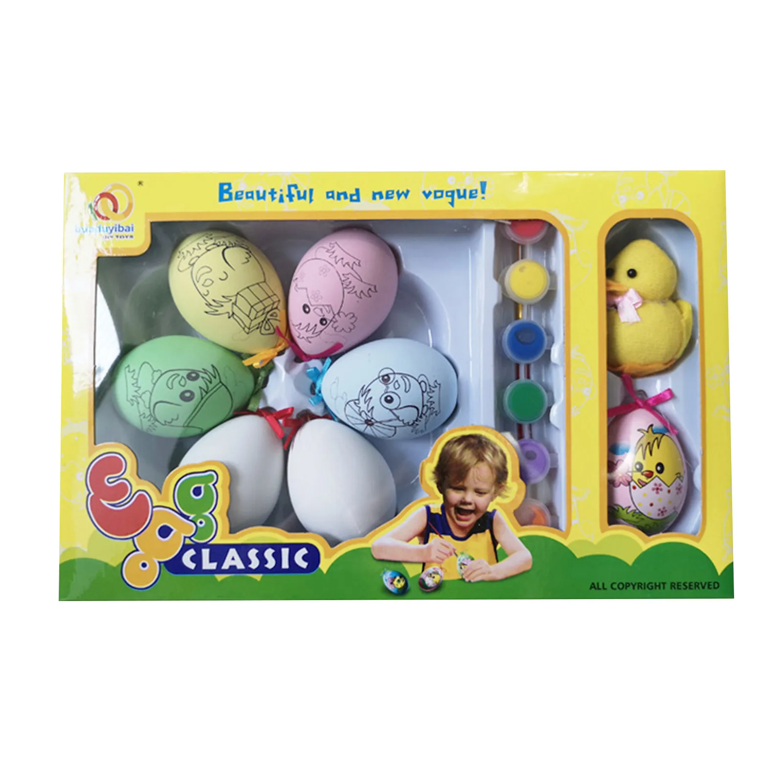 

Пасхальное пластиковое цветное яйцо «сделай сам», детское творческое мультяшное окрашенное яйцо ручной работы, игрушки-украшения, детские ...