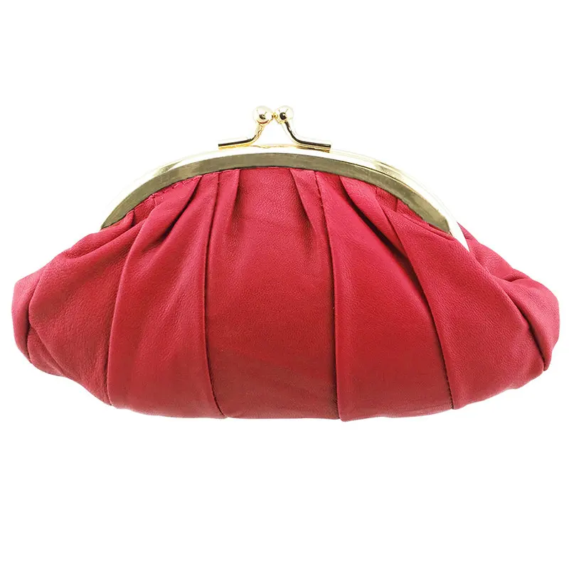 red1028 NICOLE& CO Кошелек для монет из натуральной кожи Женский кошелек из овечьей кожи с металлическим замком Держатель для карт кошелек новая маленькая сумка - Цвет: red1028
