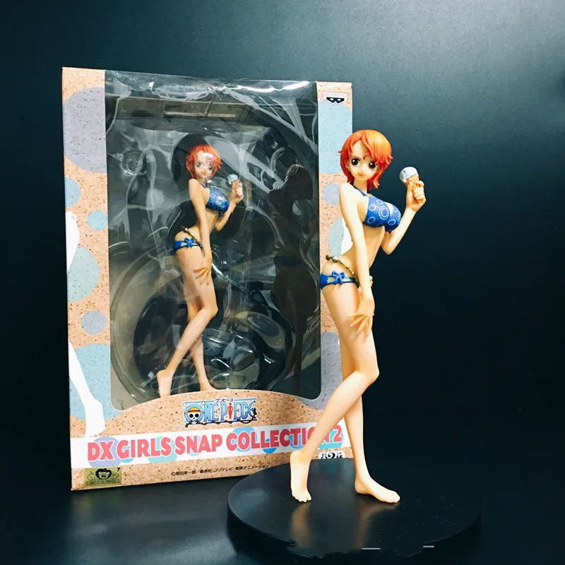 7&quot One Piece Nami Swimsuit Anime Sexy Figures Ice-Cream Golden Cat Sticker Original Version PVC Action Figure Toy BOX 17CM Q350 | Игрушки