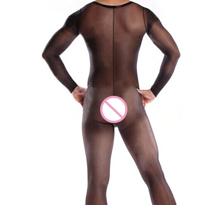 Мужские ультратонкие сетчатые боди с длинным рукавом нижнее белье сексуальное