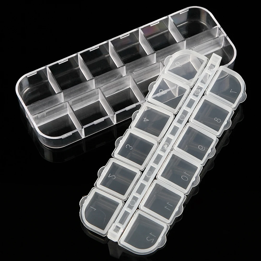 12-Слот мини прозрачный пластиковый контейнер для хранения (алмазная живопись
