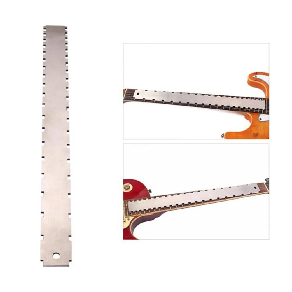 

16.5 Inch Guitar Neck Notched Straight Edge Luthier Tools Stainless Steel Practical Tool For A Guitar Player Silver