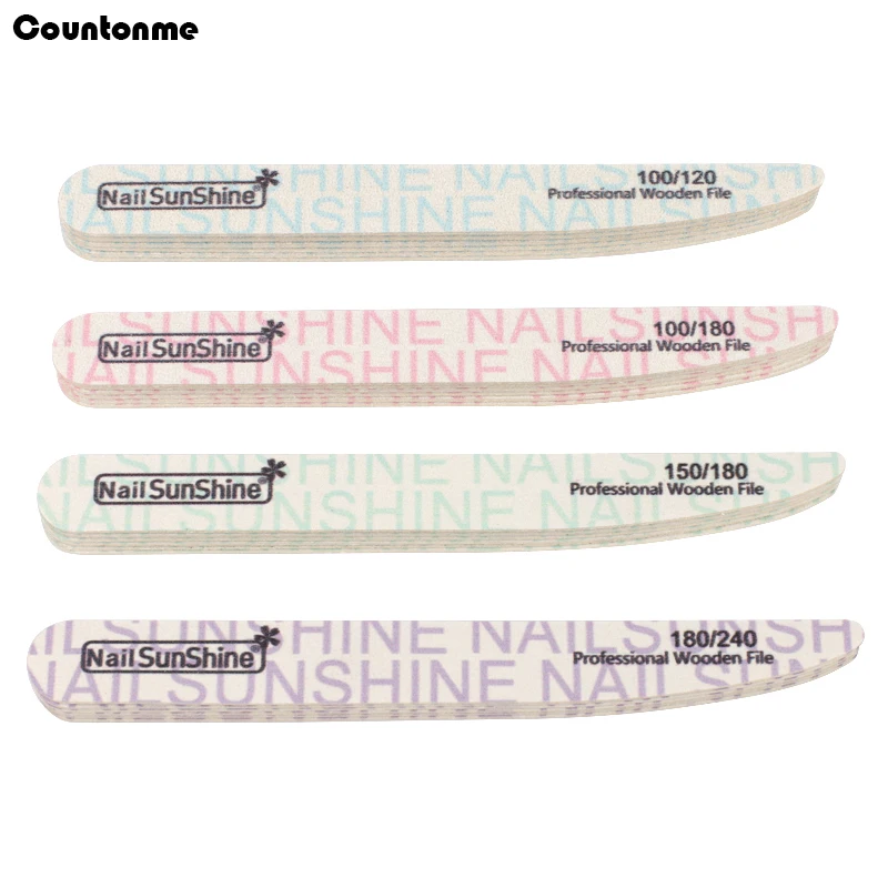 

10 Pcs/lot Professional Wood Nail File Manicure Sanding File Polishing Fies Double sided Washable Nail Buffing Accessory Supply
