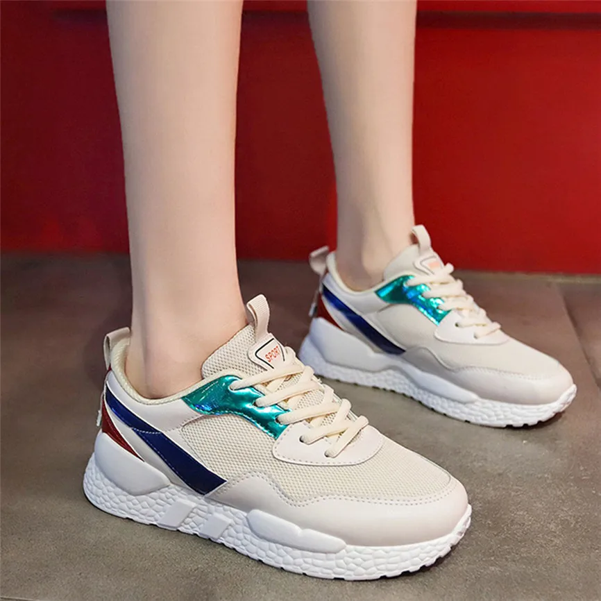 Новая модная женская прогулочная обувь с перекрестной шнуровкой смешанные цвета