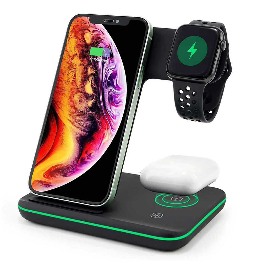 

3 в 1, беспроводное зарядное устройство для iPhone 13, 12, 11, XS, XR, X, 8 Plus