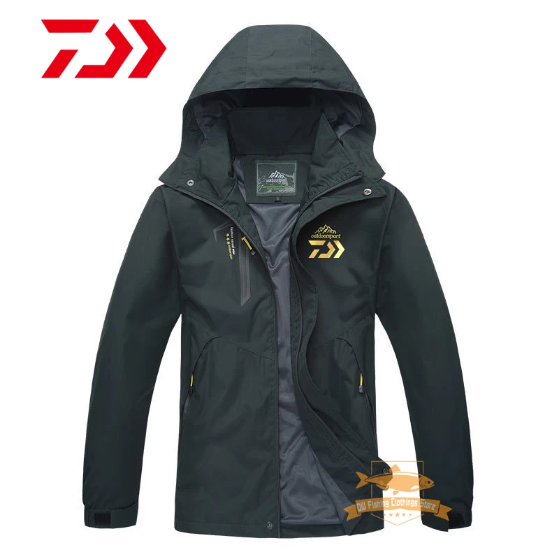 

2021 Daiwa Men Fishing Jacket Autumn Winter Waterproof Warm Breathable Hooded Jacket Outdoor Travel Sport Hiking Fishing Clothes