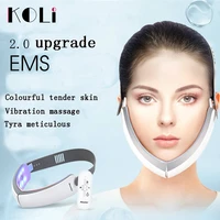 koli new chin v line up lift belt machine led photon therapy facial lifting device face slimming vibration massager v face care