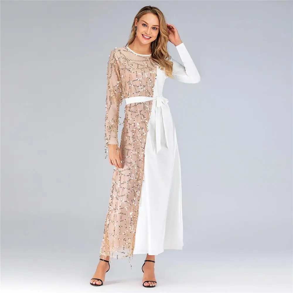 Новое поступление мусульманское платье Дубай Турция элегантное модное вечернее