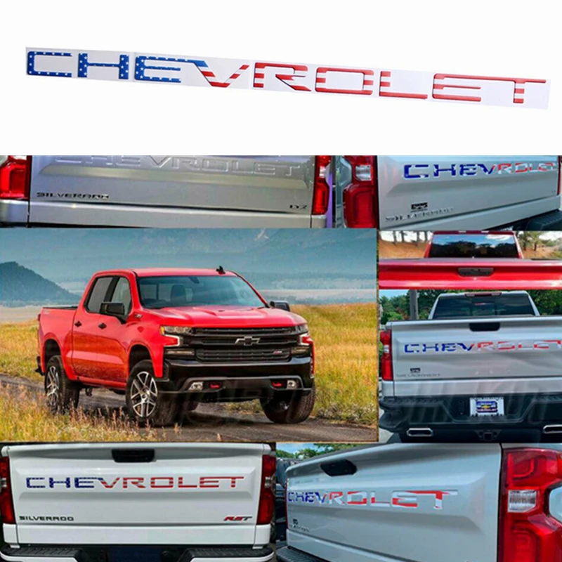 

3D Letter ABS Emblem Car Styling Rear Trunk Badge Sticker Decal for Chevrolet SILVERADO Auto Accessories Tailgate Decoration