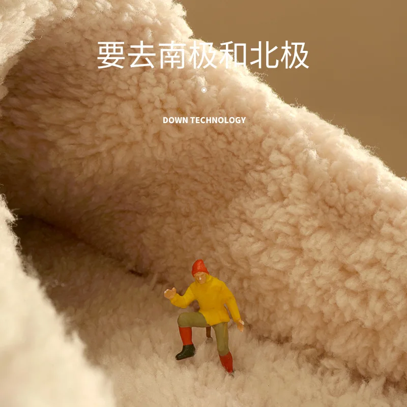 

Men's and Women's New Slippers, Lightweight Down Cotton Couple Shoes, Household Indoor Warmth and Waterproof Autumn and Winter