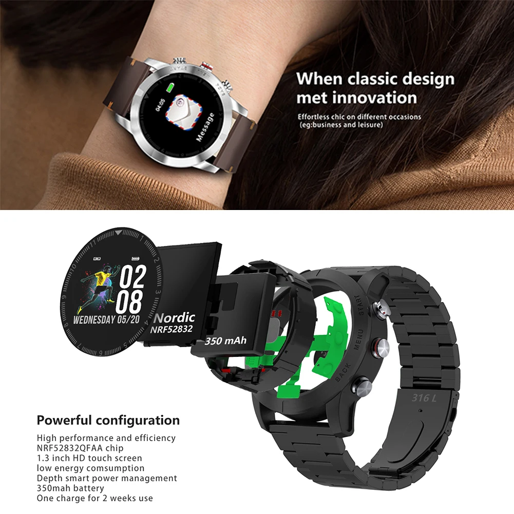 Смарт-часы S10 1,3 ''IP68 Водонепроницаемый Bluetooth 4,2 Smartwatch мониторинг сердечного ритма компас спортивные часы для Android iOS