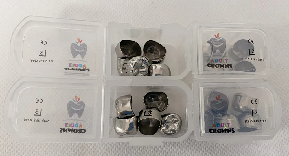 

5Pis LR Dental Adult Molar Crowns Preformed Crown Molar Teeth 1st Lower Right SS Aesthetics