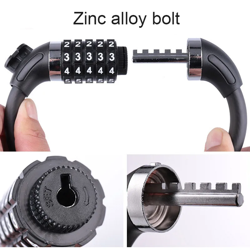 Bike Lock 5 Digit Code Combination Bicycle Security Equipment MTB Anti-theft Fixed Password | Спорт и развлечения