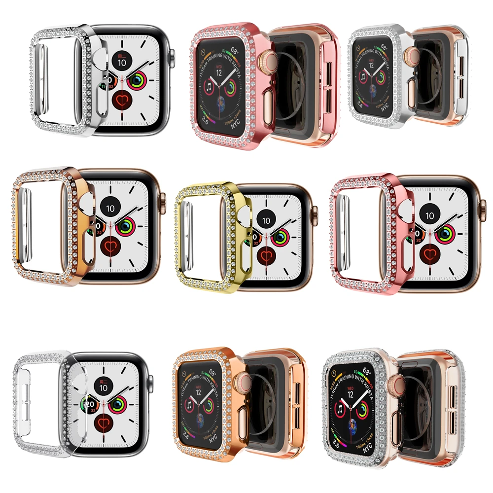 

luxury sparkling crystal diamond bumper case for apple watch7 41mm 45mm Case Protector for iwatch 6 5 4 3 2 SE 38 40mm 40mm 44mm