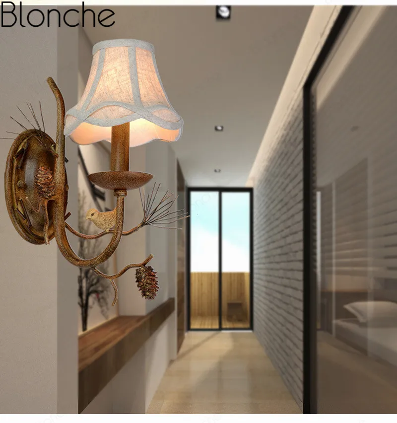 Американский кантри птица настенные светильники промышленные светодиодные бра