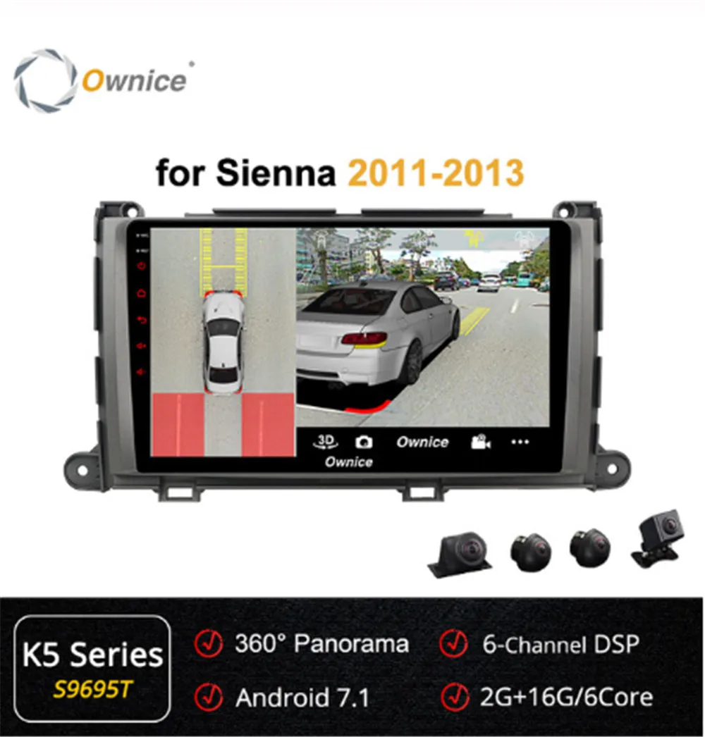 Ownice 9inch Headunit Car PC 6Core Android 7.1 DVD GPS Navigation forTOYOTA Sienna 3 2011 2012 2013 2014 DSP 4G LTE SPDIF | Автомобили и