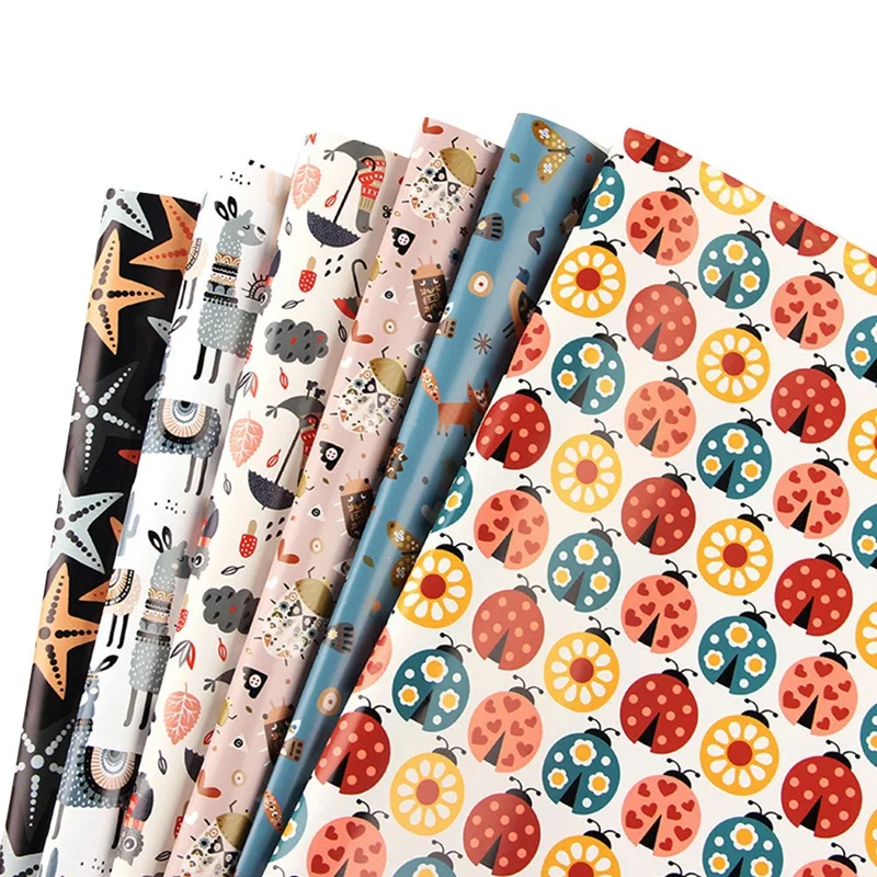 Wrapping Paper 6 Sheets Recyclable Gift Wrap 70X 50cm for Boys Girls Kids Childrens Christmas | Дом и сад