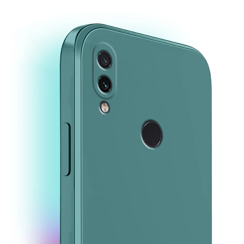 original square liquid silicone case for xiaomi redmi note 7 7s pro camera lens protective cute phone back cover note7 7pro capa free global shipping