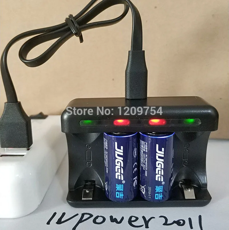 Новый аккумулятор JUGEE 1000 мАч 3 в cr123a перезаряжаемый литий полимерный 3000 МВт/ч usb