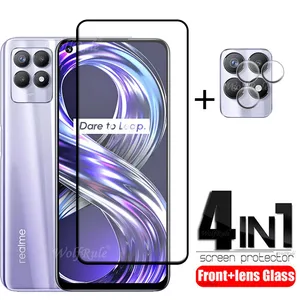 4 in 1 for realme 8i glass for oppo realme 8i tempered glass hd film screen protector for realme 6 7 8 pro 8 8i camera lens film free global shipping