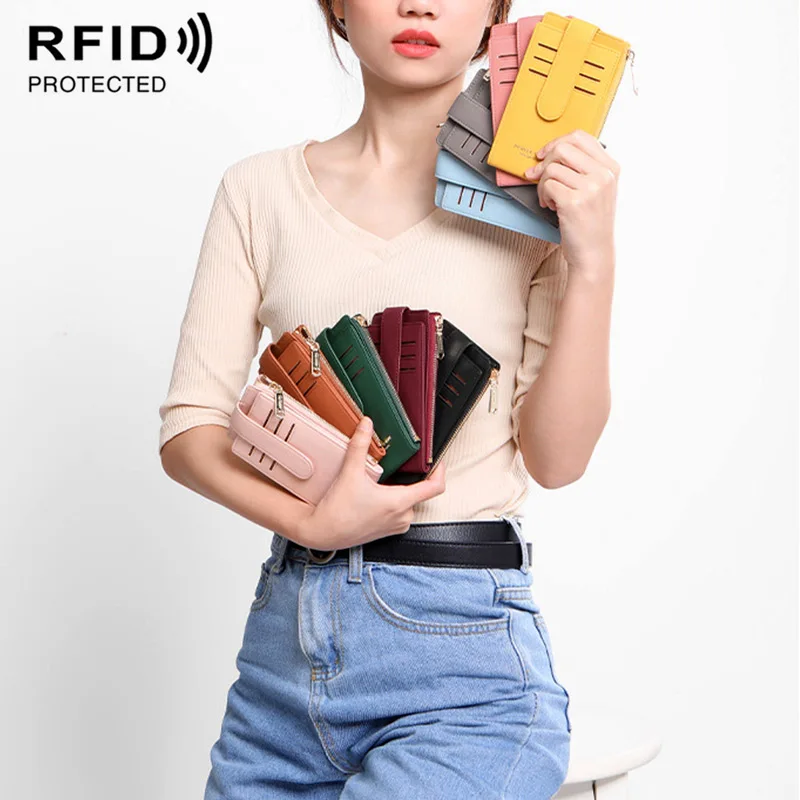 Женский кошелек Multfuntion Противоугонный RFID клатч новинка 2020 короткий модный
