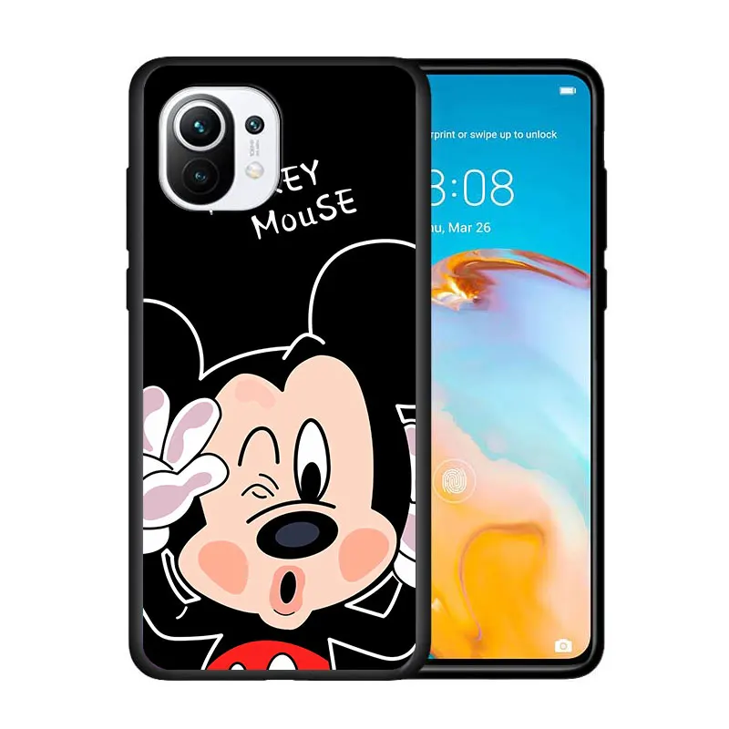 

Mickey Minnie Couple for Xiaomi Mi 11 Lite 10T Note10 Ultra 5G 9 9T SE 8 A3 A2 A1 6X Pro Play F1 5G Black Phone Case