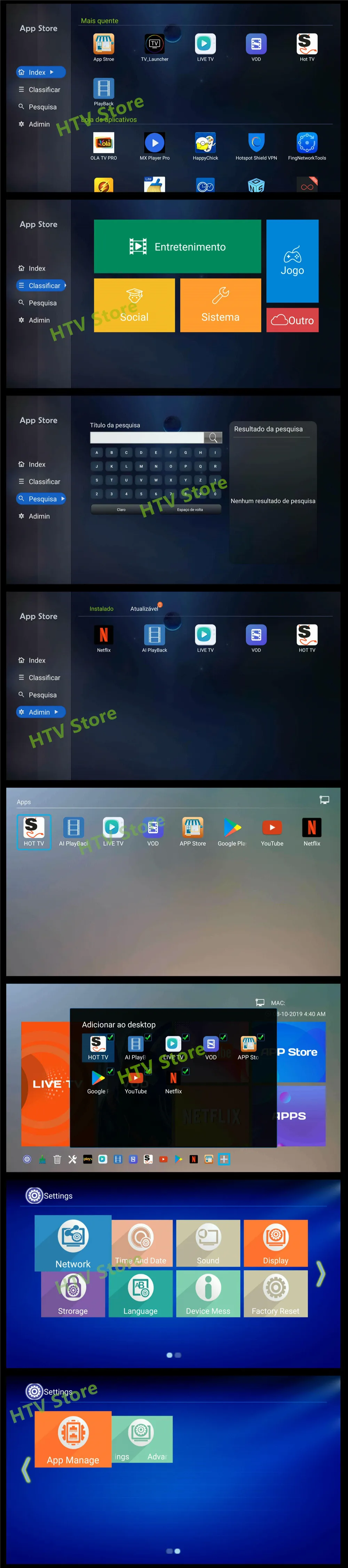 Ai tak pro 1 коробка HTV B tv B9 BOX Бразилия IP tv Android box 4K бразильские Бесплатные Каналы подписка с VOD воспроизведения и Live