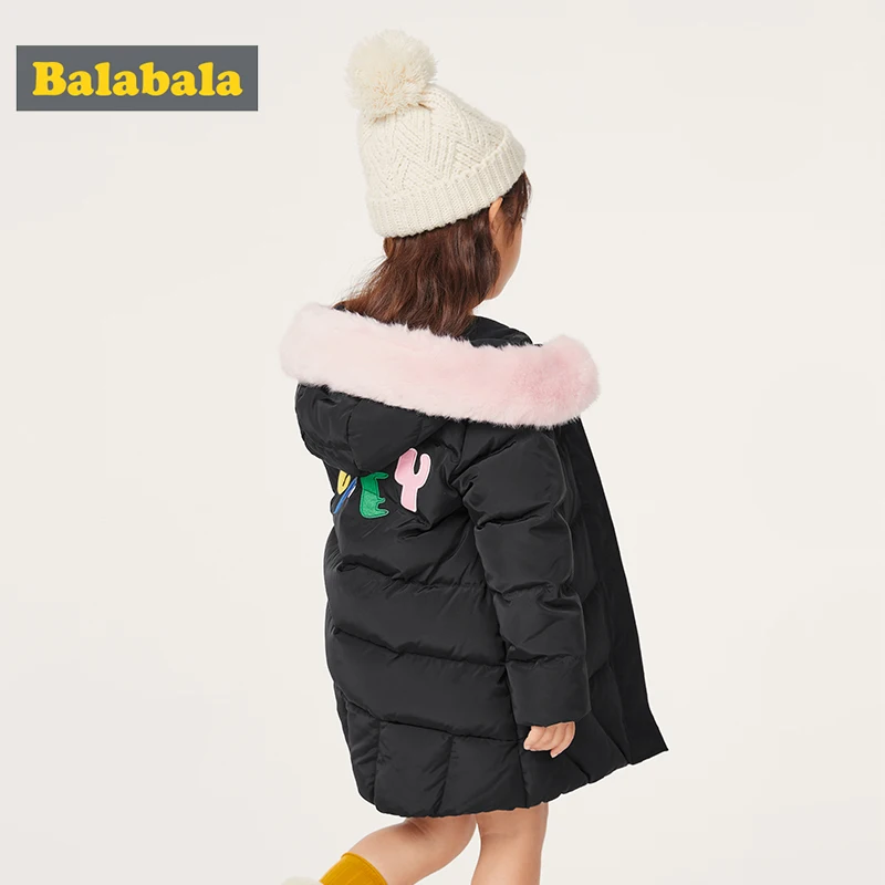 Girls down jacket long children's wear autumn and winter 2019 new baby hooded children keep warm | Детская одежда и обувь