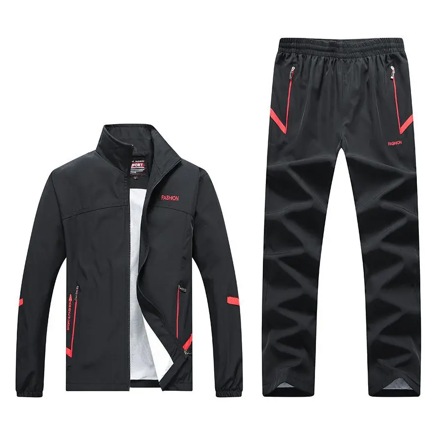 Мужская спортивная одежда, осенний комплект из 2 предметов, спортивный костюм, мужская куртка + штаны, тренировочный костюм для бега, баскетб...