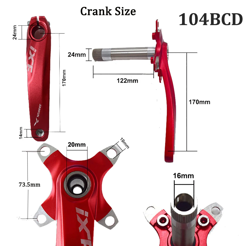 Звездообразная звезда JIANKUN IXF MTB 104BCD 170 мм звездообразная Звездочка для горного