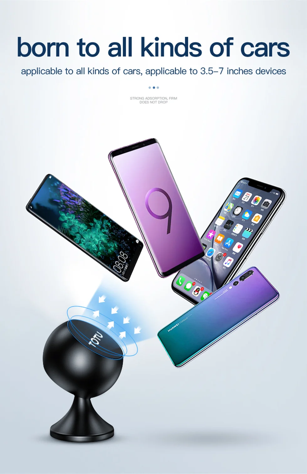 TOTU универсальный магнитный автомобильный держатель для телефона для iPhone XS X samsung магнитный держатель на вентиляционное отверстие автомобиля держатель для samsung huawei
