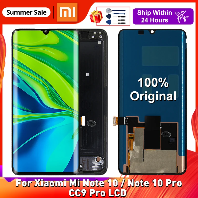6 47 &quotОригинальный ЖК дисплей для Xiaomi Note 10 сенсорный экран в сборе CC9 Pro MI запасные