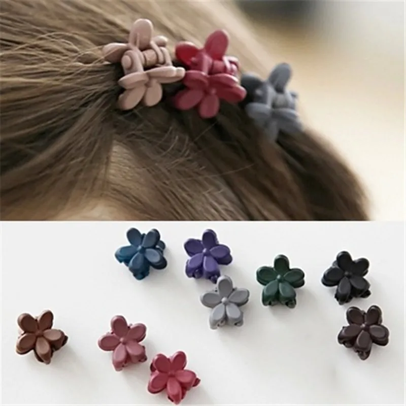 10pcs/lot Hair Accessories Baby Girls Small Claw Cute Candy Color flower hair clips for kids Children Hairpin Headwear|Шпильки и