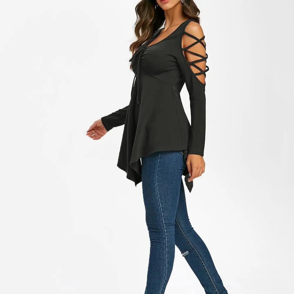 Сексуальные женские топы с открытыми плечами и v-образным вырезом Modis одноцветные