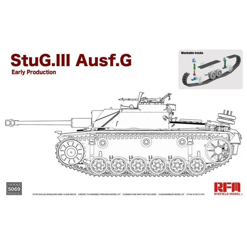 РЕФЕЙАЛЬНАЯ МОДЕЛЬ RFM RM-5069 1/35 StuG.III Ausf.G Раннее производство - Набор масштабной