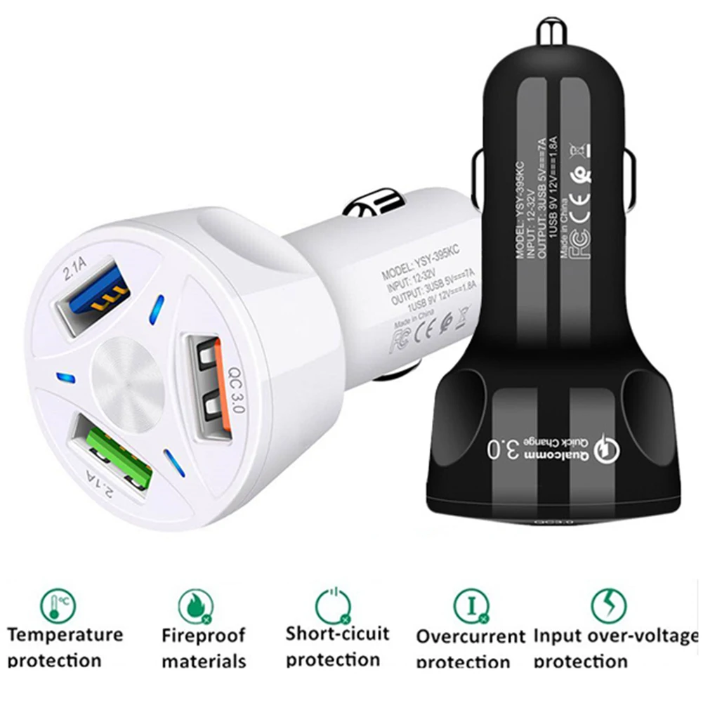 

3.1A 3 USB Car Charger Universal Mobile Phone Fast Charging Car-Charger for Xiaomi Samsung iPhone 11 Pro Max