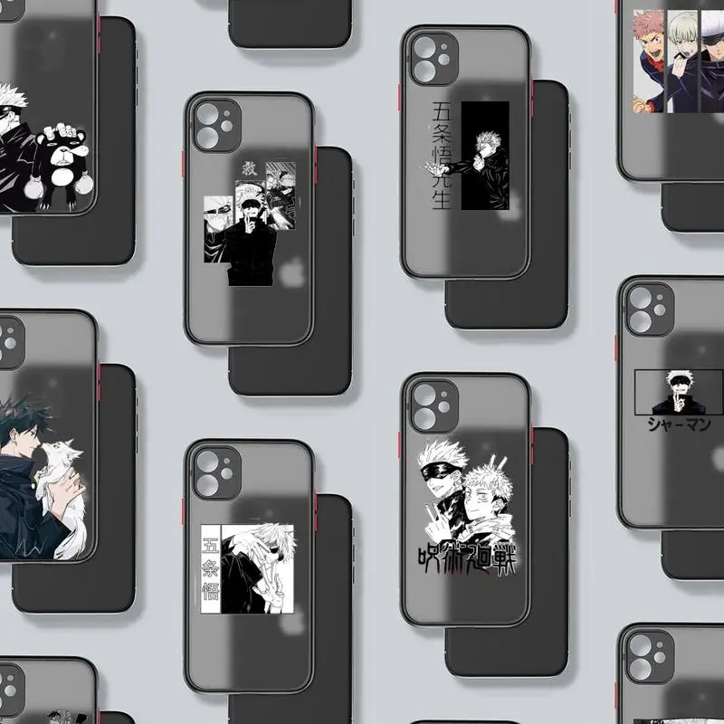 

Jujutsu Kaisen japanese Anime manga Phone Case matte transparent For iphone 7 8 11 12 plus mini x xs xr pro max cover