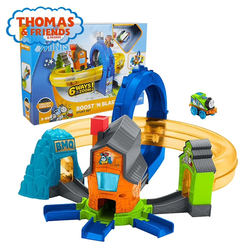 Игровой набор для трюков Thomas &amp Friends Minis Boost' N Blast железнодорожный Конструктор из