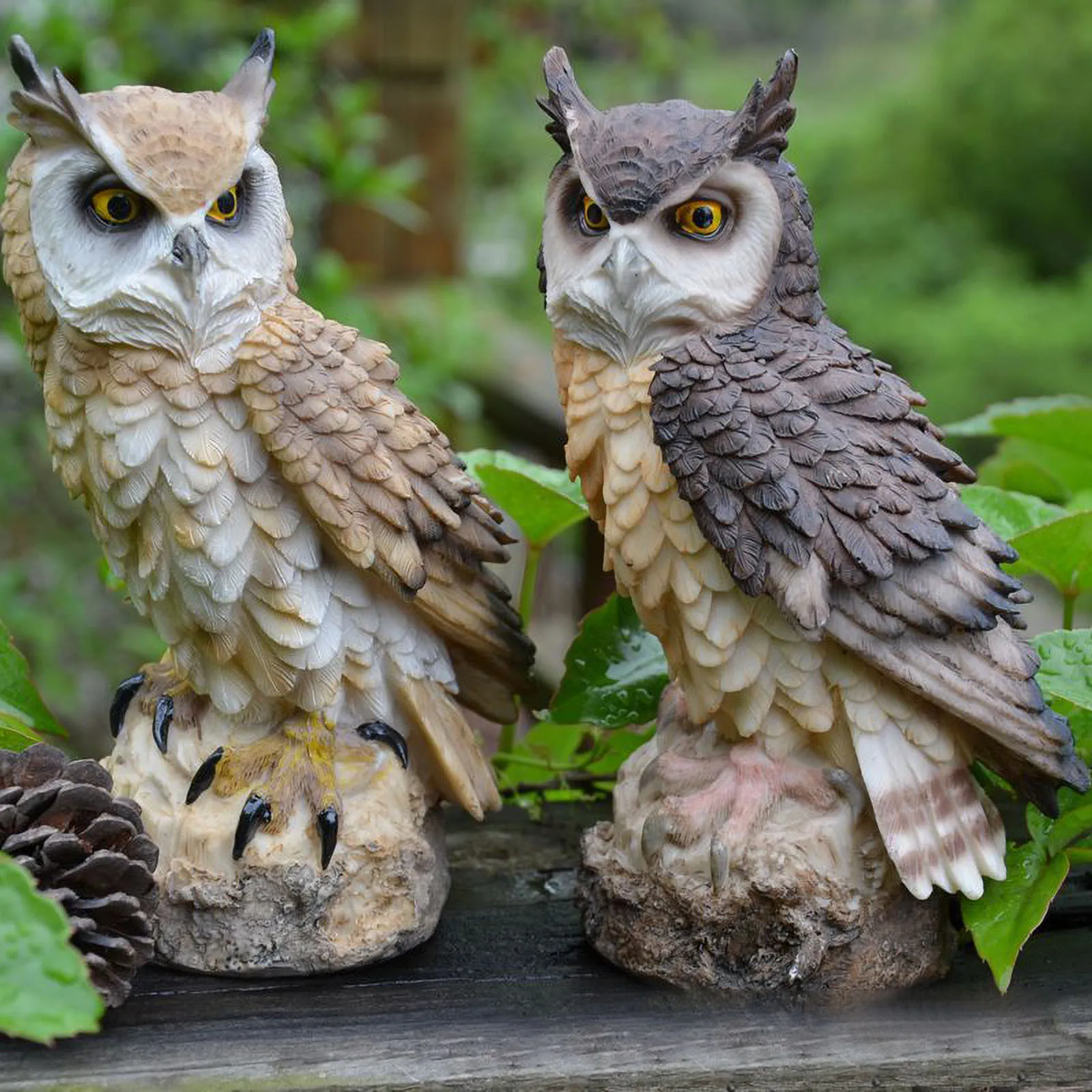 

Creative Gardening Resin Animal Crafts Owls Garden Decorations Home Fairy Garden Ornament Decoration Miniature Figurine 2021