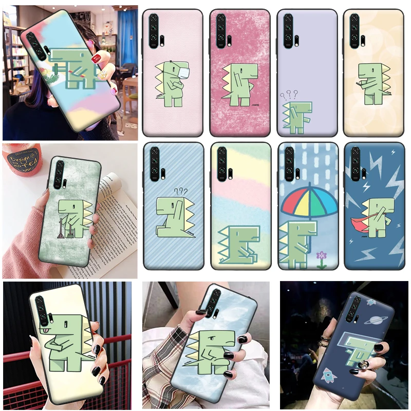 Симпатичные цветы забавные пары динозавр цветной рисунок чехол для телефона Huawei