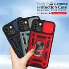 Чехол с окошком для камеры для iPhone 13 Pro Max, бронированный чехол для iphone13 Pro Max 13 Mini 13 Pro, Магнитная подставка, кольцо, Coque