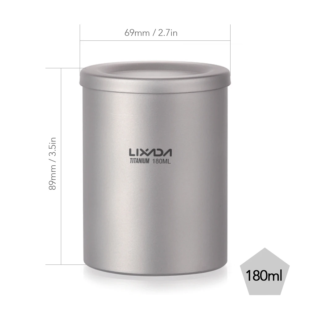 Титановый чайник Lixada 180 мл двойная настенная изоляция сетчатый инфузер со