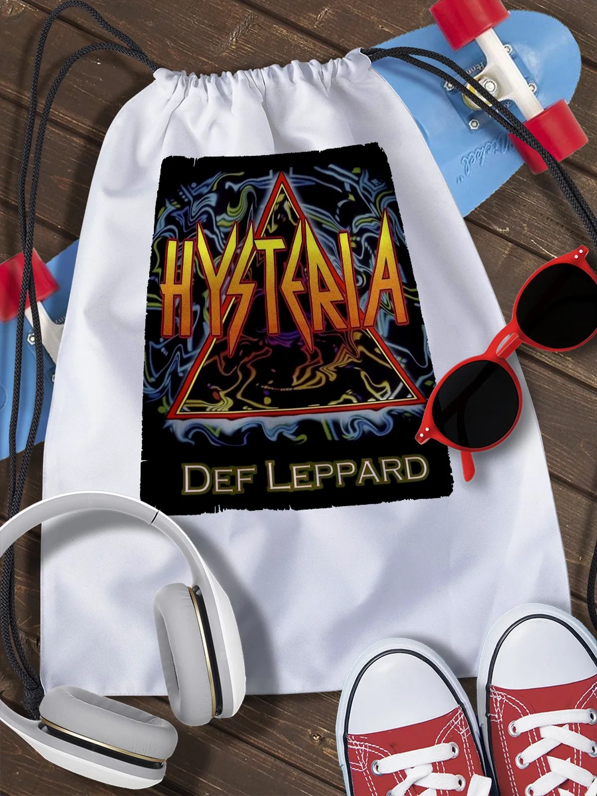 Сумка мешок для обуви Def Leppard (Дёф Лепард музыка рок хардрок хэви-метал Джо Эллиотт