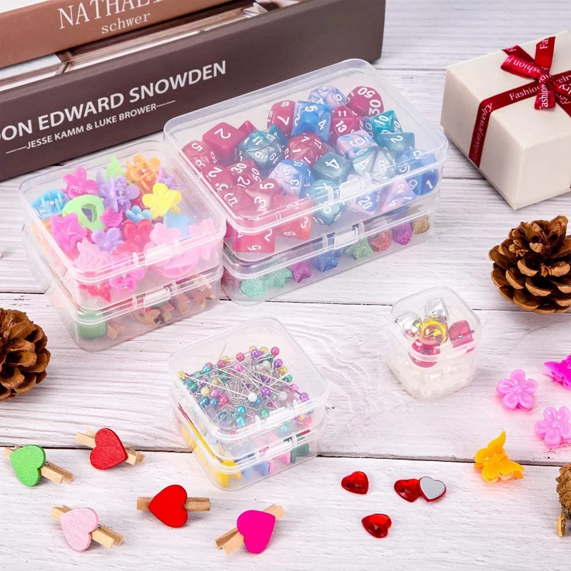 New-24Pcs небольшие прозрачные Пластик бусины контейнеры для хранения коробка с
