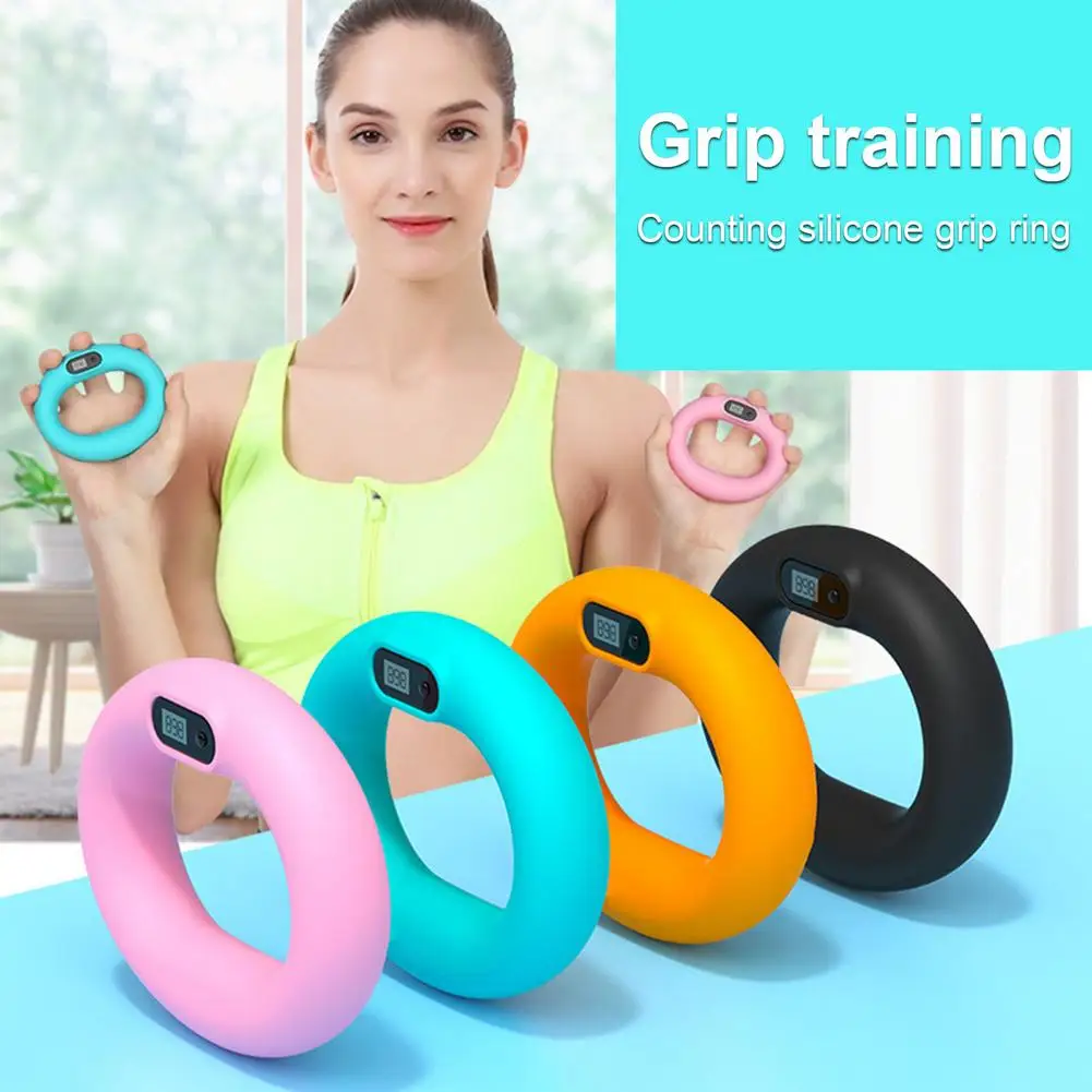 

Counting Grip Strength Trainer Lightweight Digital Grip Ring Device Portable Non-slip Silicone Hand Recovery Exerciser Squeezer