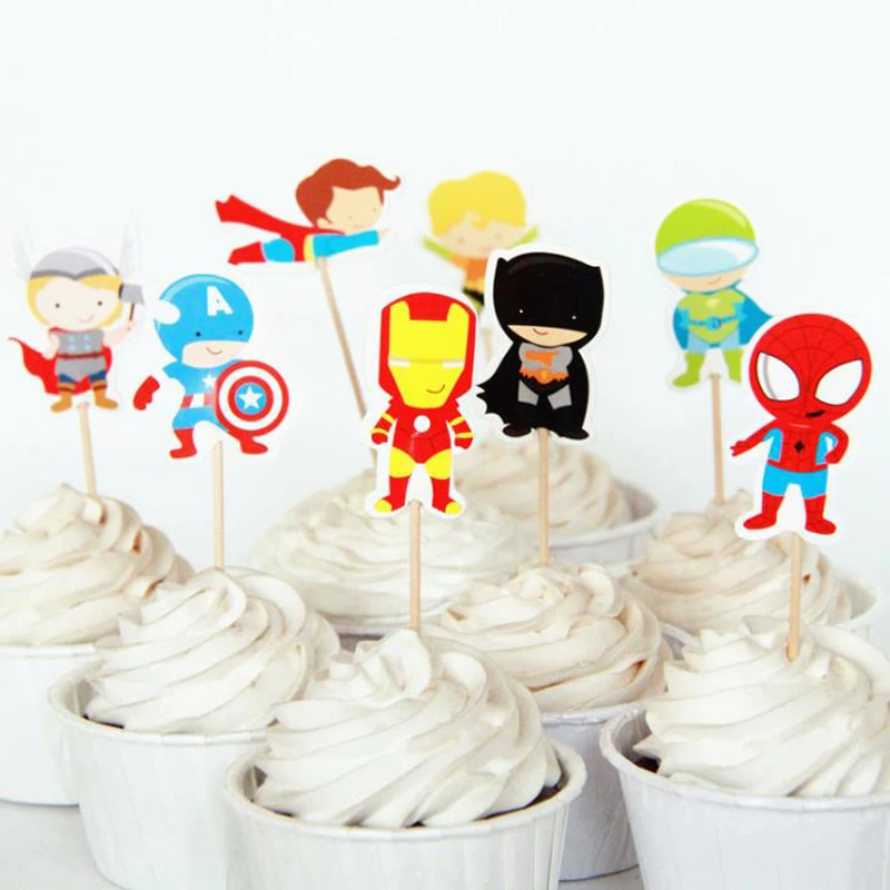 24 шт./упак. милые девушки супергерой Человек паук Железный человек Супермен