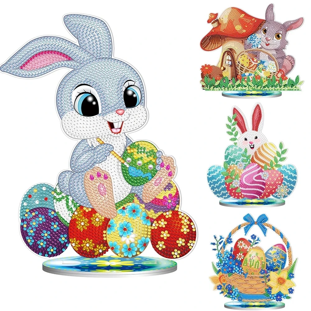Алмазная картина сделай сам украшения пасхальное украшение милое яйцо кролика
